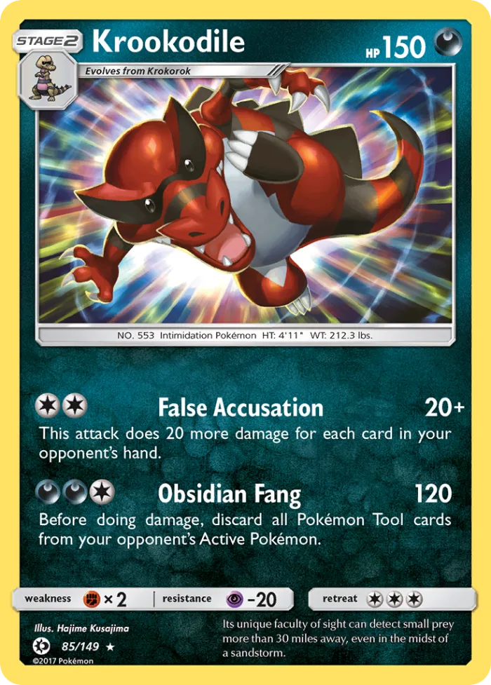 Krookodile #85 Sun & Moon Pokemon card