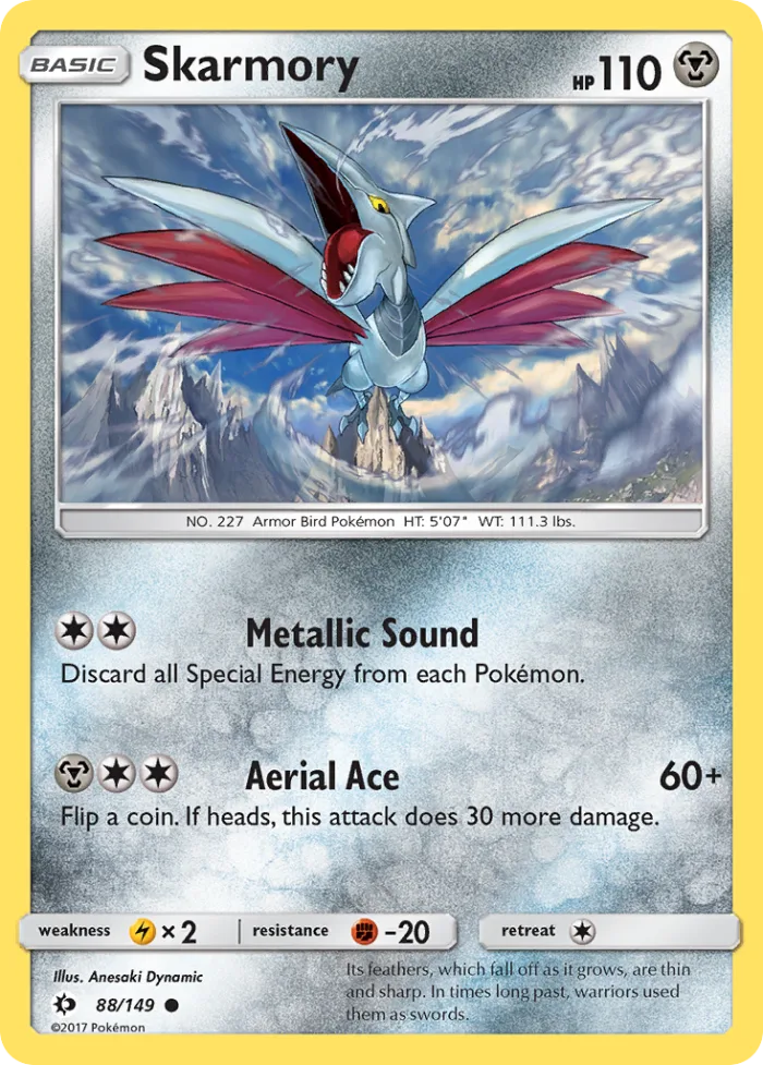 Skarmory #88 Sun & Moon Pokemon card