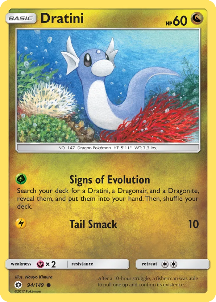 Dratini #94 Sun & Moon Pokemon card