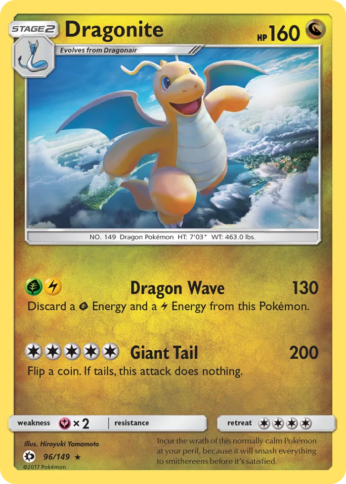 Dragonite #96 Sun & Moon Pokemon card