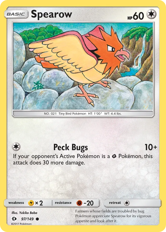 Spearow #97 Sun & Moon Pokemon card