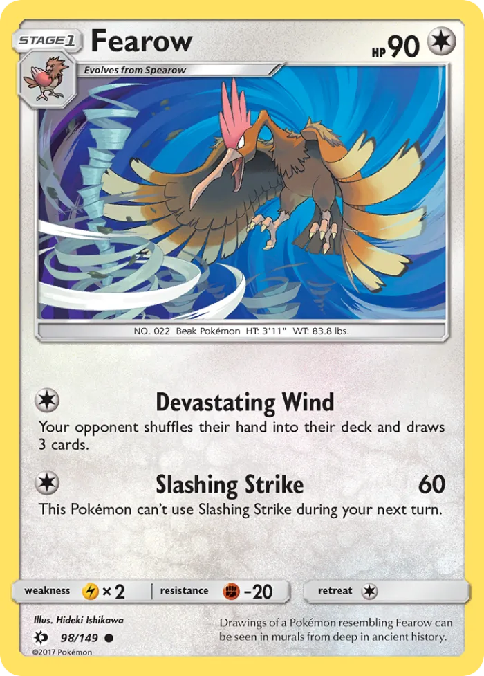 Fearow #98 Sun & Moon Pokemon card
