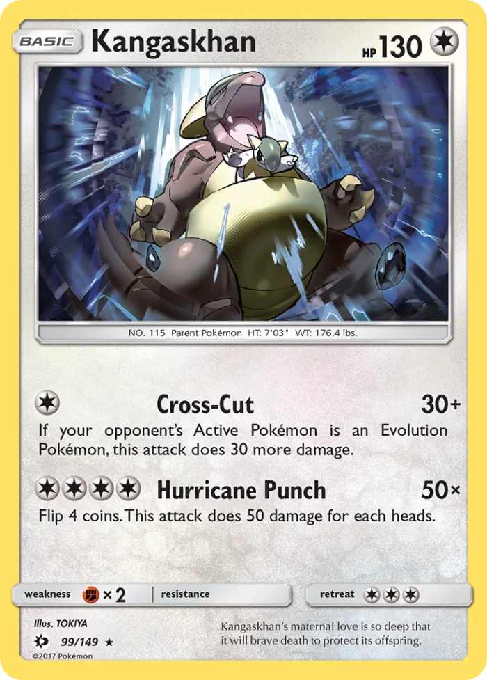Kangaskhan #99 Sun & Moon Pokemon card