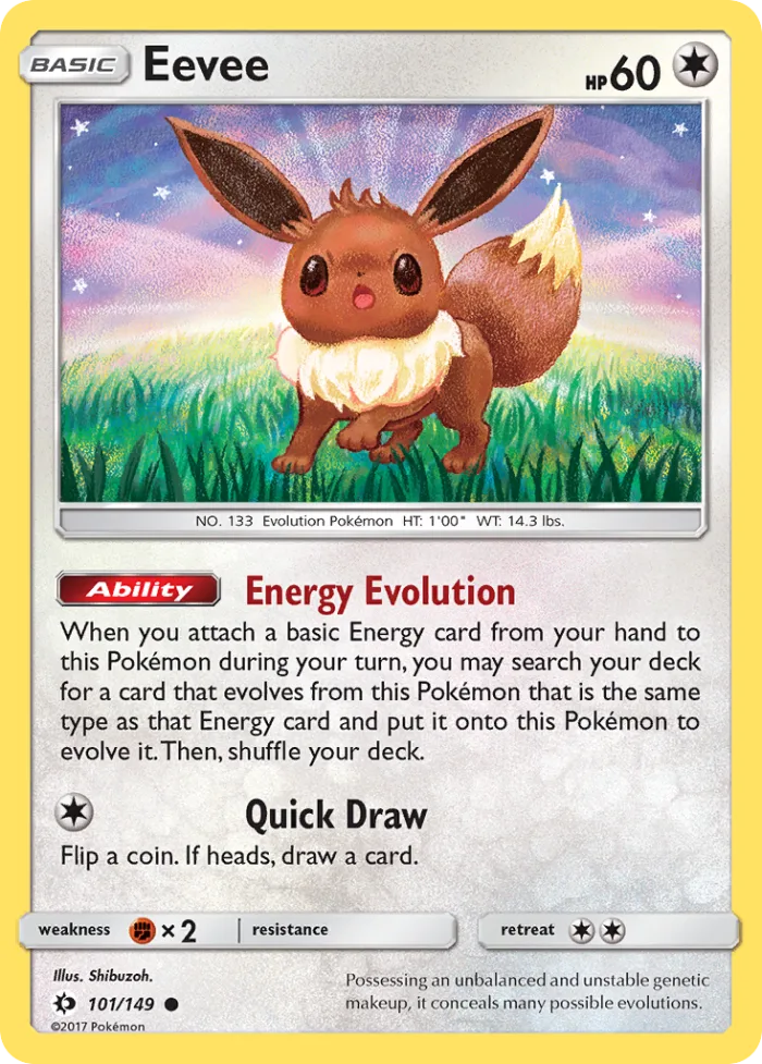 Eevee #101 Sun & Moon Pokemon card