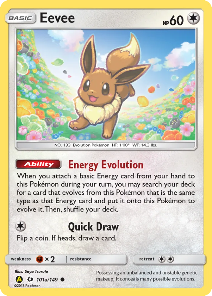 Eevee #101a Sun & Moon Pokemon card