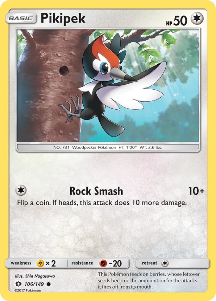 Pikipek #106 Sun & Moon Pokemon card