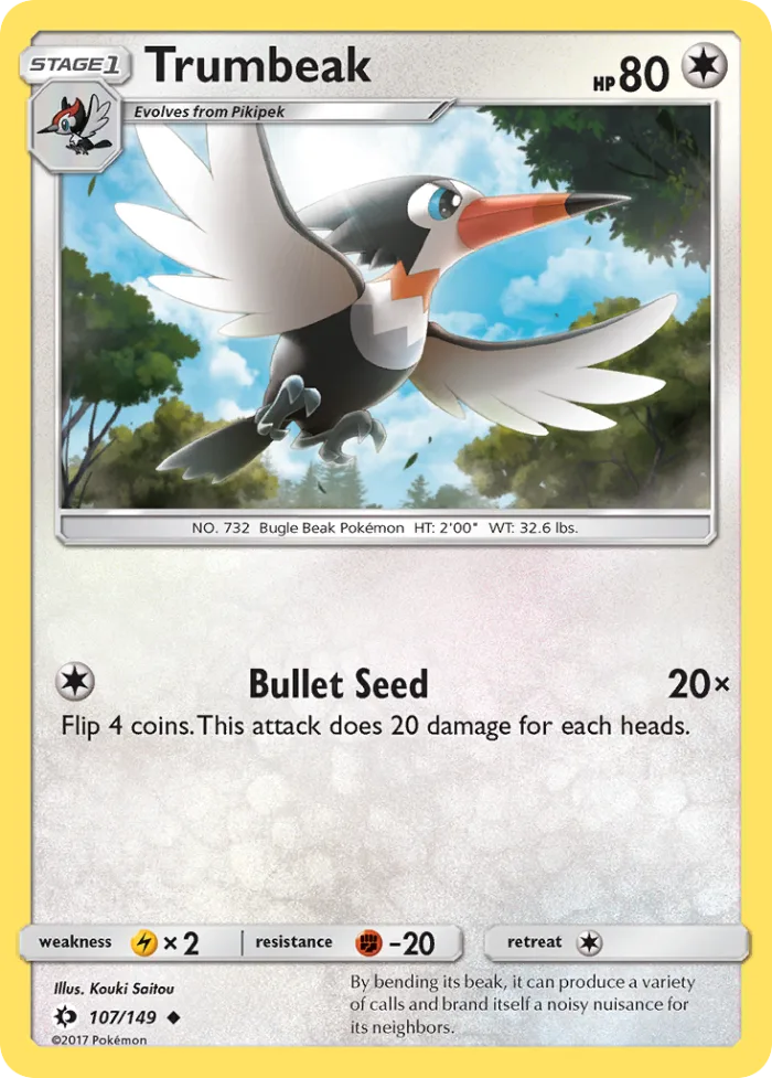 Trumbeak #107 Sun & Moon Pokemon card