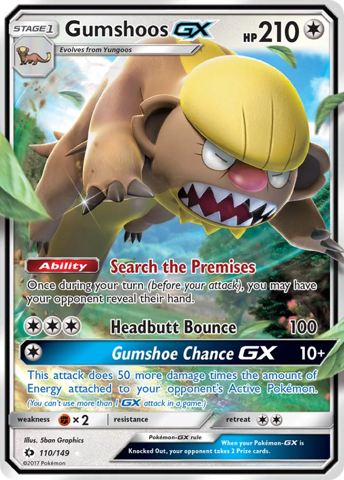 Gumshoos-GX #110 Sun & Moon Pokemon card
