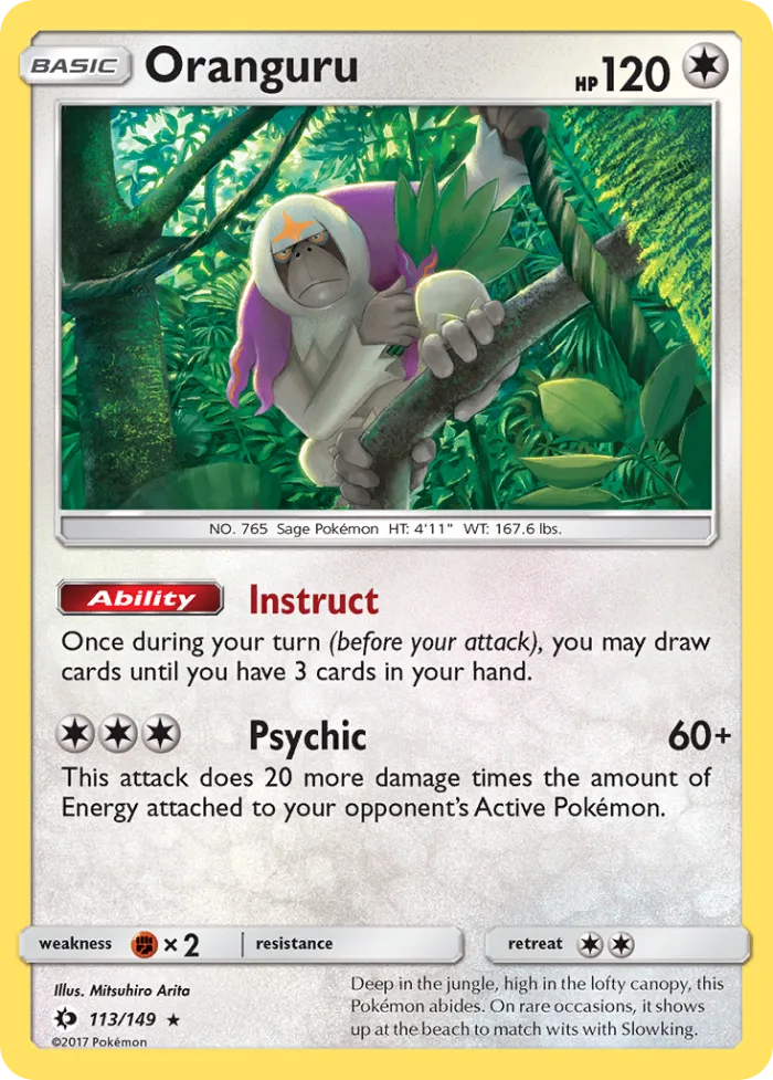 Oranguru #113 Sun & Moon Pokemon card