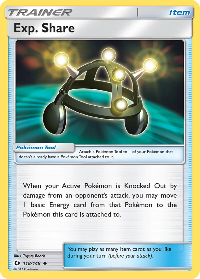 Exp. Share #118 Sun & Moon Pokemon card