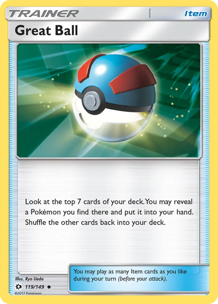 Great Ball #119 Sun & Moon Pokemon card
