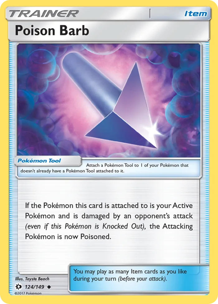 Poison Barb #124 Sun & Moon Pokemon card