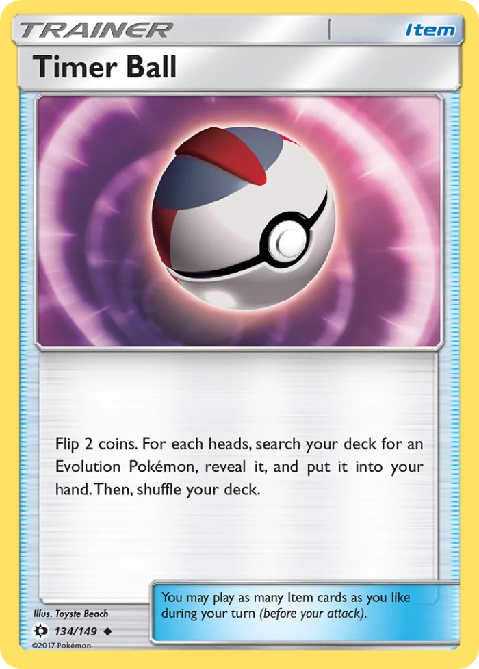 Timer Ball #134 Sun & Moon Pokemon card