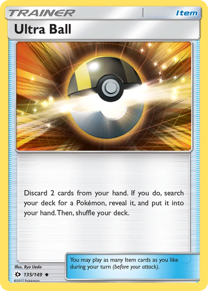 Ultra Ball #135 Sun & Moon Pokemon card