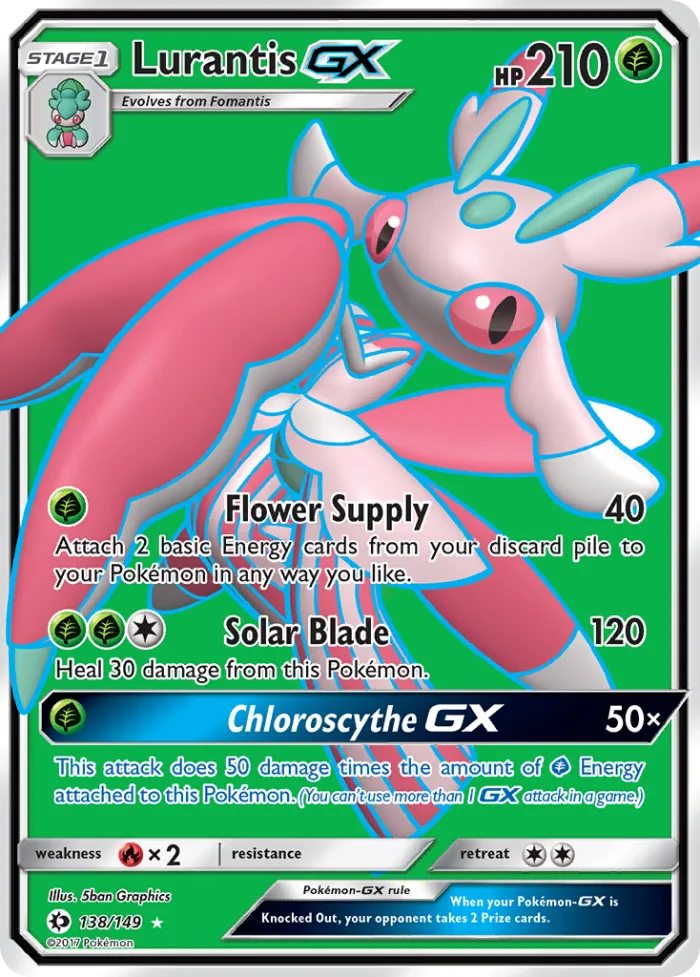 Lurantis-GX #138 Sun & Moon Pokemon card