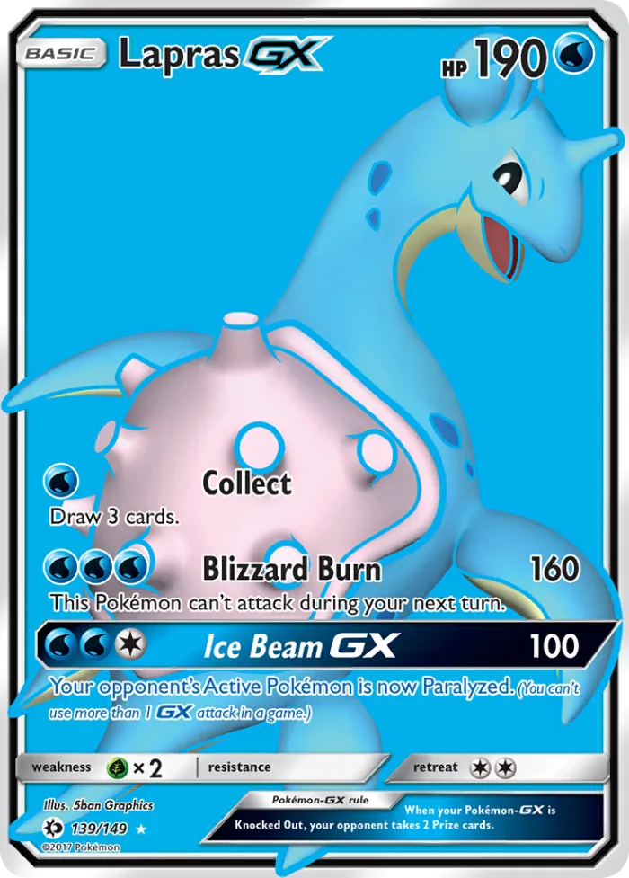 Lapras-GX #139 Sun & Moon Pokemon card