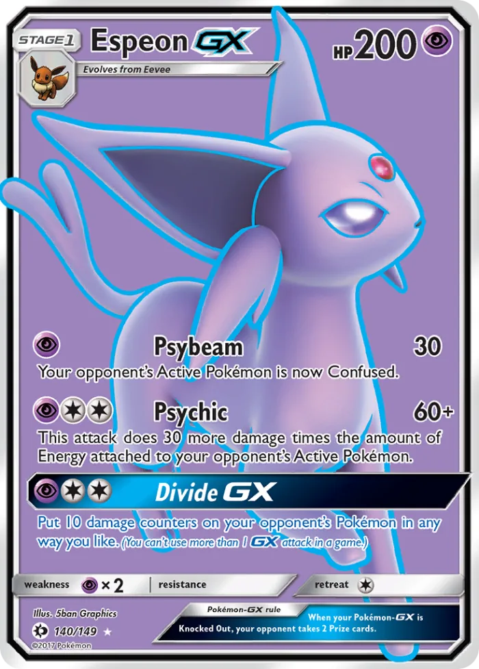Espeon-GX #140 Sun & Moon Pokemon card