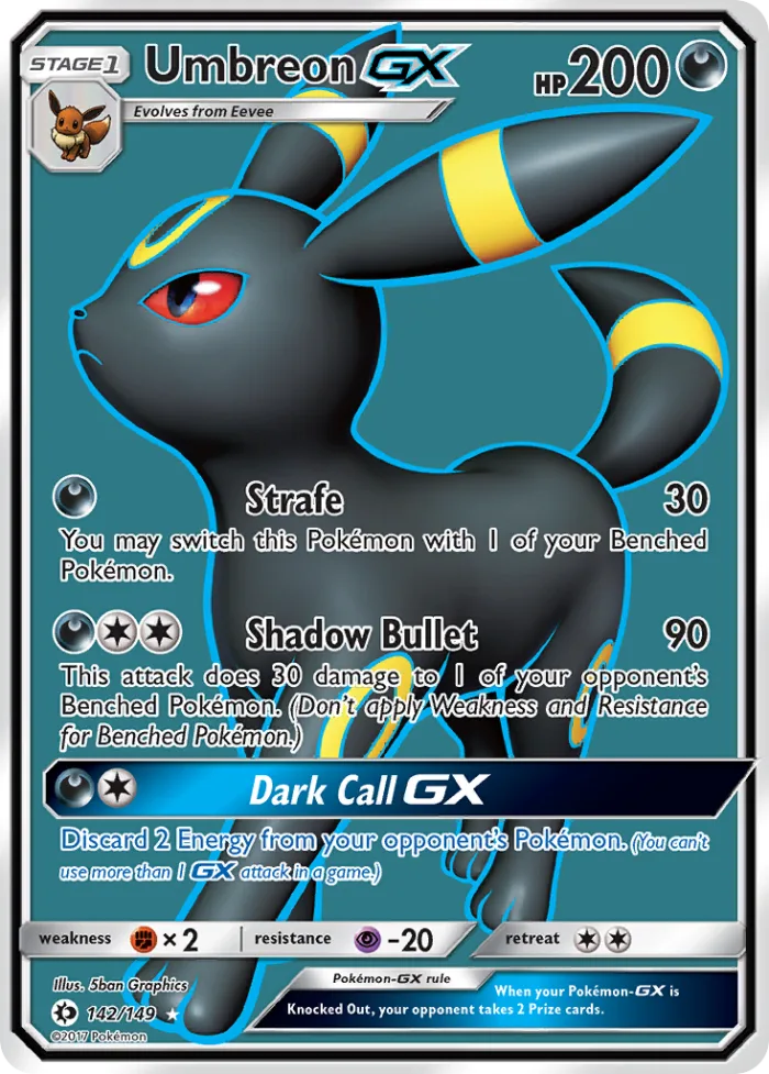 Umbreon-GX #142 Sun & Moon Pokemon card
