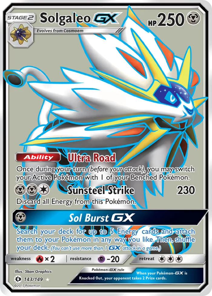 Solgaleo-GX #143 Sun & Moon Pokemon card