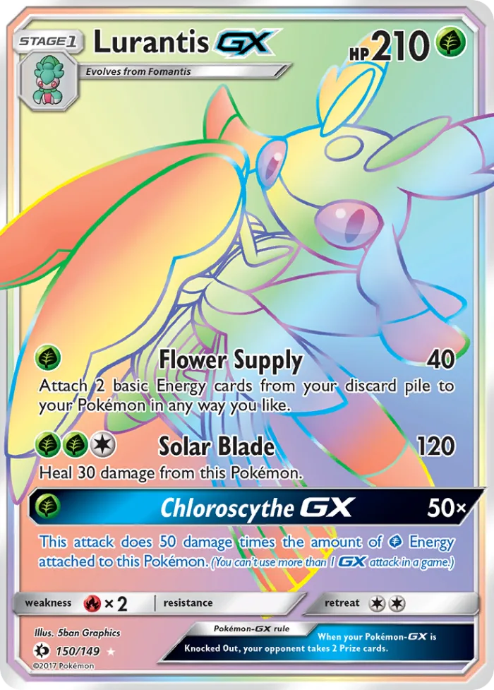 Lurantis-GX #150 Sun & Moon Pokemon card