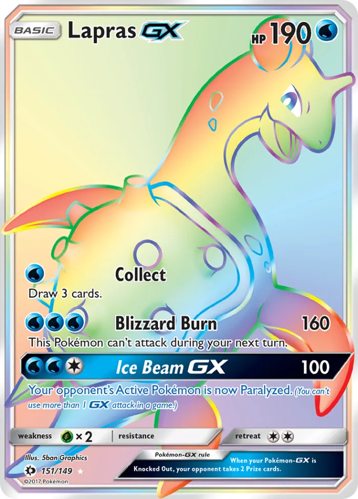 Lapras-GX #151 Sun & Moon Pokemon card