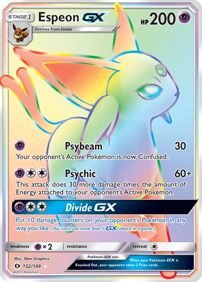 Espeon-GX #152 Sun & Moon Pokemon card