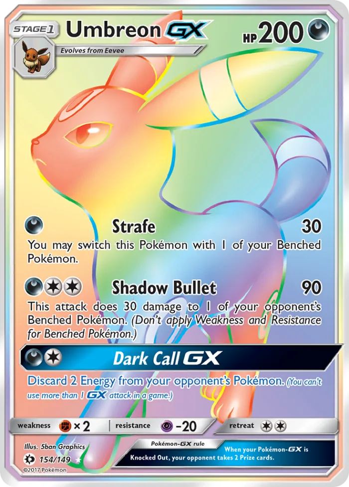 Umbreon-GX #154 Sun & Moon Pokemon card