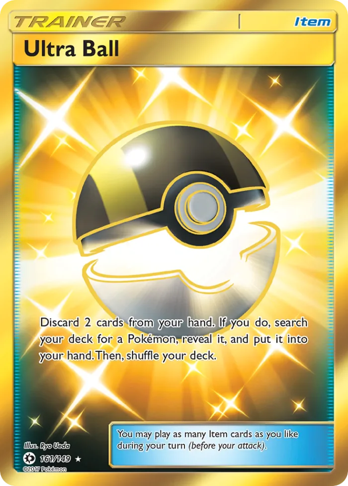 Ultra Ball #161 Sun & Moon Pokemon card
