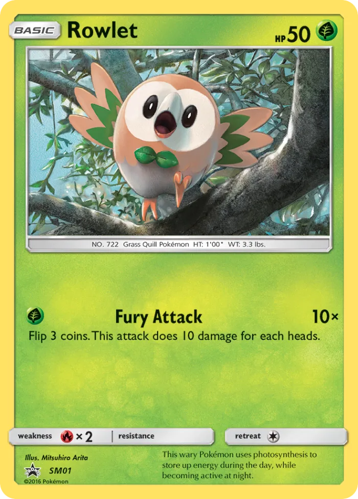 Rowlet #SM01 SM Black Star Promos Pokemon card