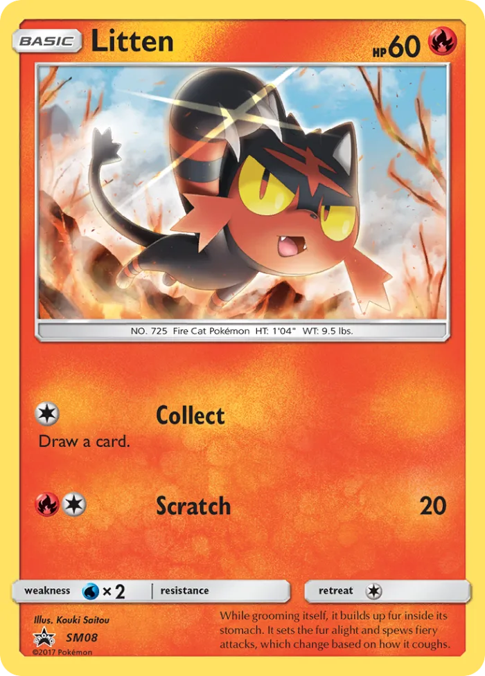Litten #SM08 SM Black Star Promos Pokemon card