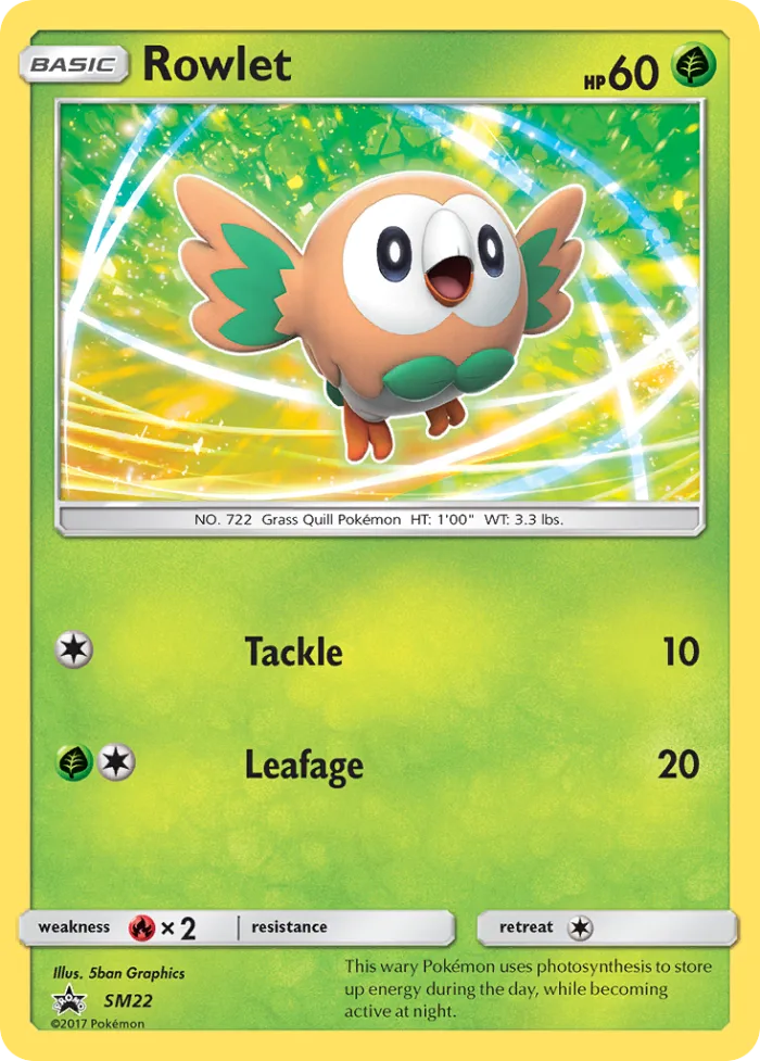 Rowlet #SM22 SM Black Star Promos Pokemon card