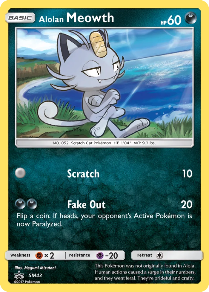 Alolan Meowth #SM43 SM Black Star Promos Pokemon card