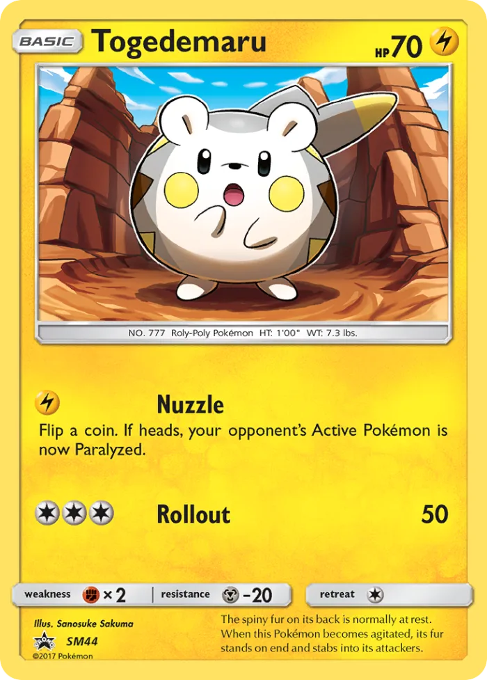 Togedemaru #SM44 SM Black Star Promos Pokemon card