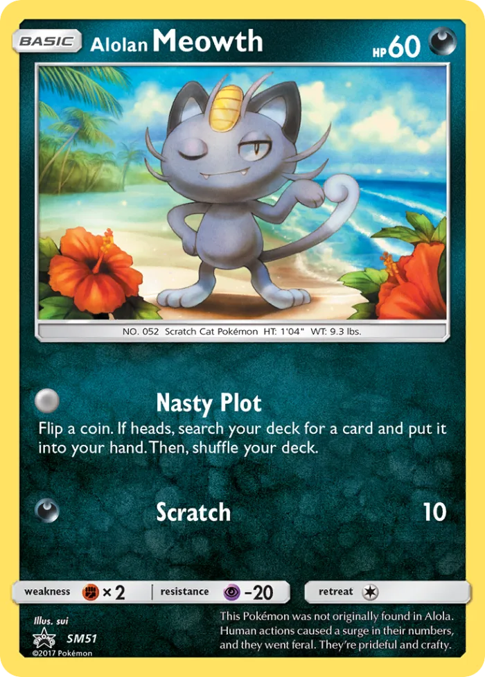 Alolan Meowth #SM51 SM Black Star Promos Pokemon card