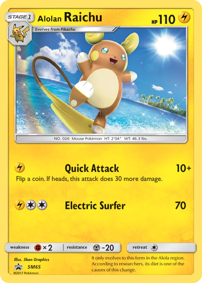 Alolan Raichu #SM65 SM Black Star Promos Pokemon card