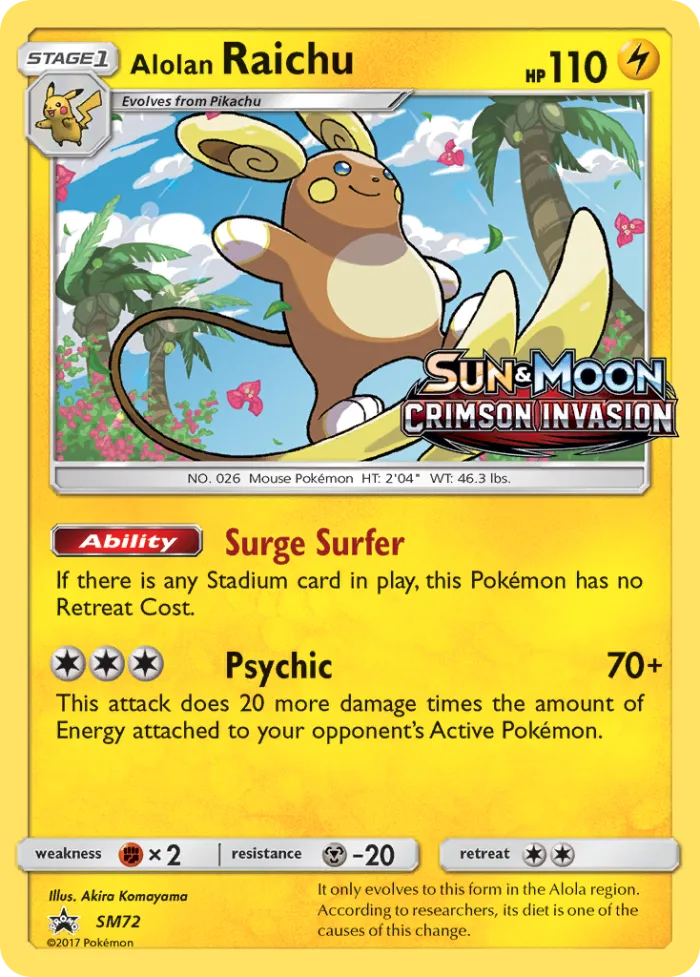 Alolan Raichu #SM72 SM Black Star Promos Pokemon card