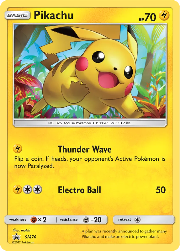 Pikachu #SM76 SM Black Star Promos Pokemon card
