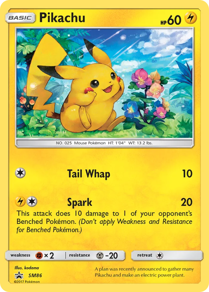 Pikachu #SM86 SM Black Star Promos Pokemon card