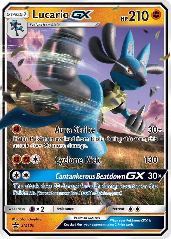 Lucario-GX #SM100 SM Black Star Promos Pokemon card