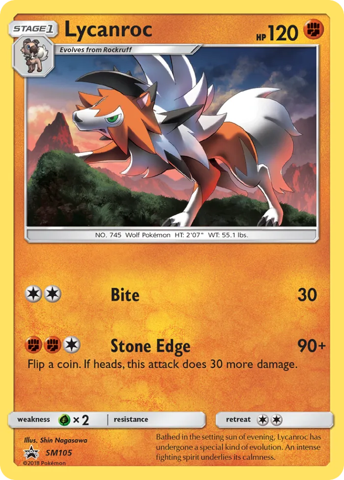 Lycanroc #SM105 SM Black Star Promos Pokemon card