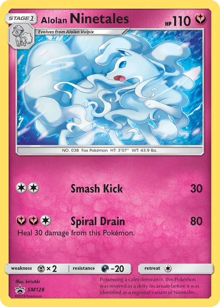 Alolan Ninetales #SM128 SM Black Star Promos Pokemon card
