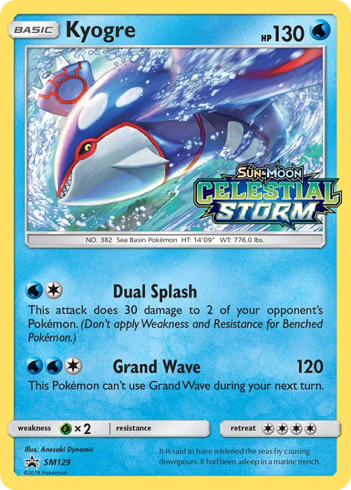 Kyogre #SM129 SM Black Star Promos Pokemon card