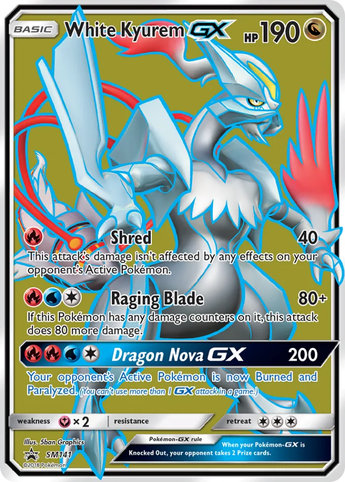 White Kyurem-GX #SM141 SM Black Star Promos Pokemon card