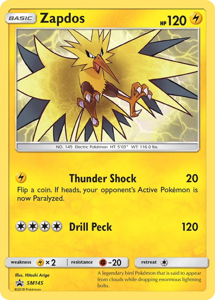 Zapdos #SM145 SM Black Star Promos Pokemon card