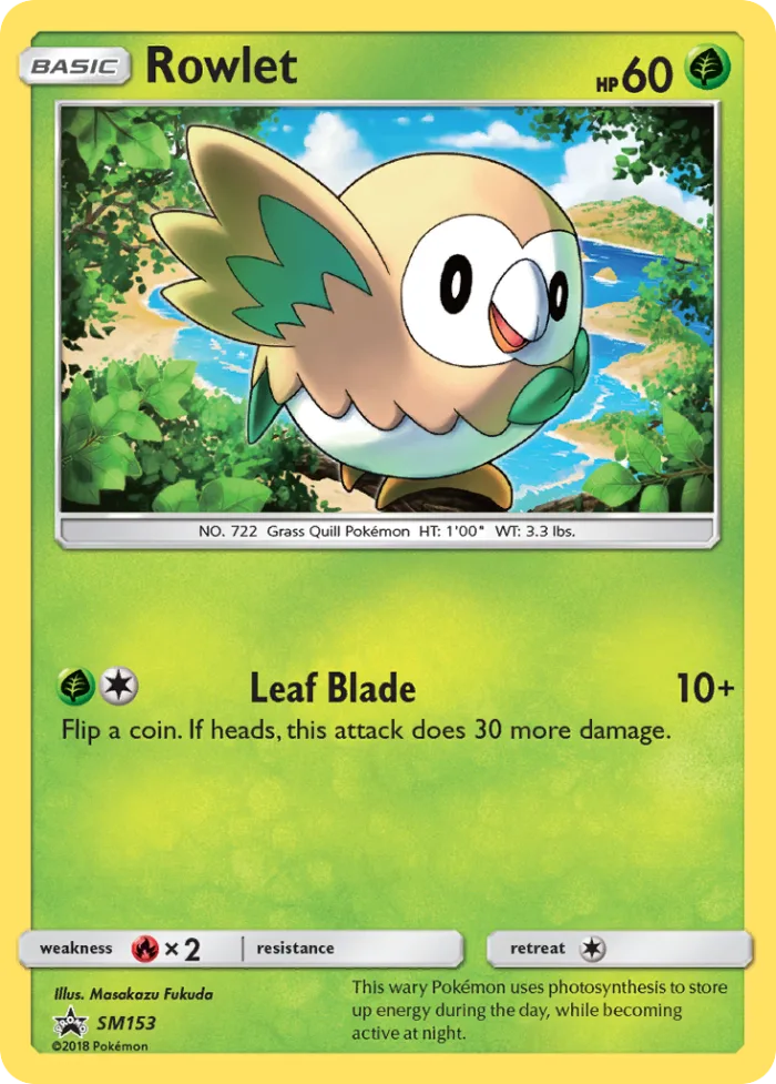 Rowlet #SM153 SM Black Star Promos Pokemon card