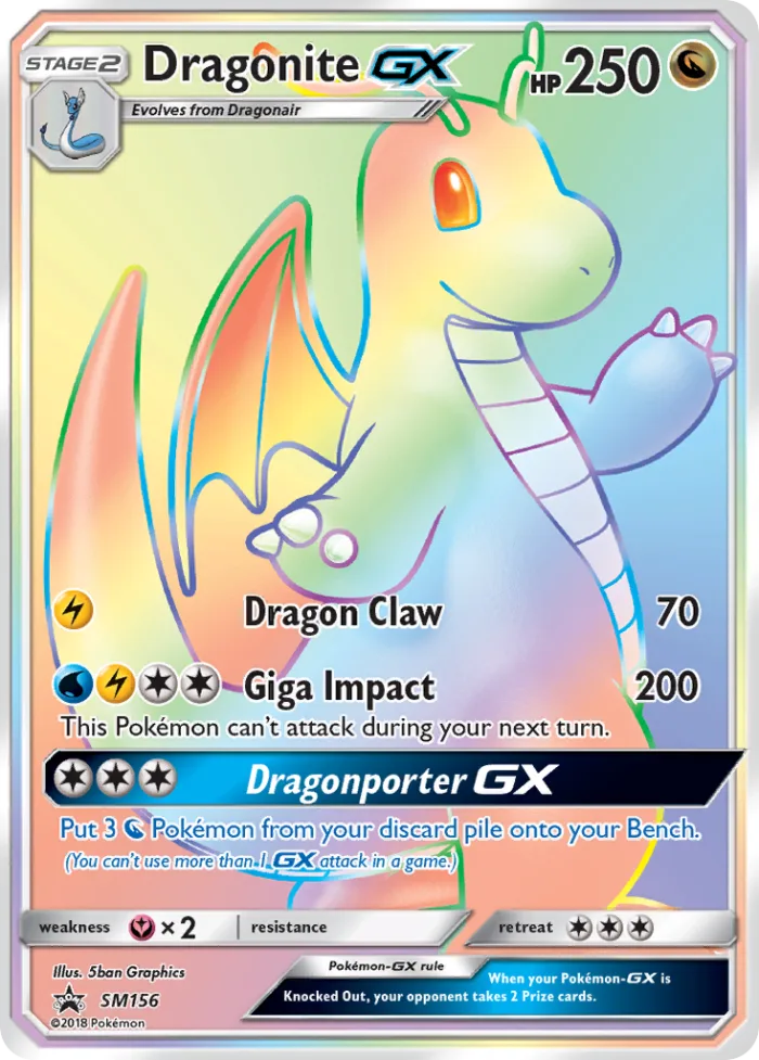 Dragonite-GX #SM156 SM Black Star Promos Pokemon card