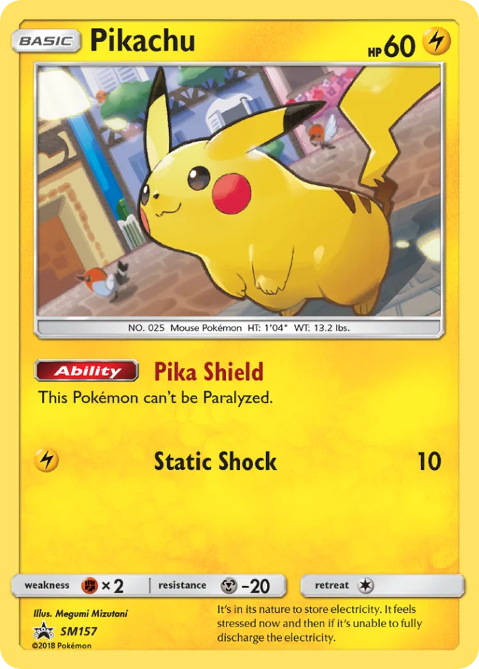 Pikachu #SM157 SM Black Star Promos Pokemon card