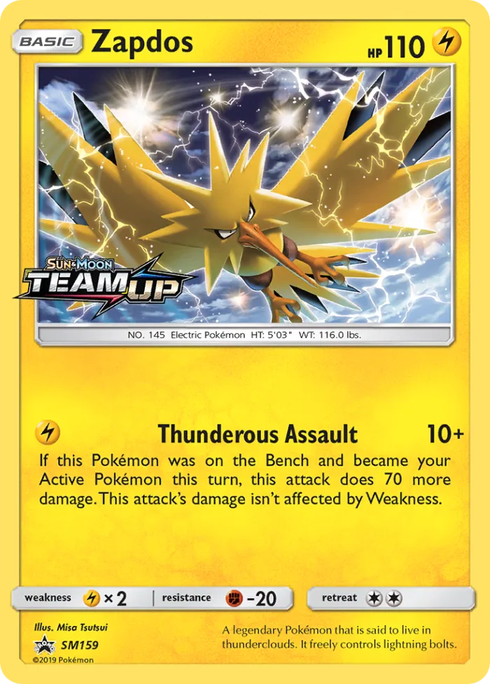 Zapdos #SM159 SM Black Star Promos Pokemon card