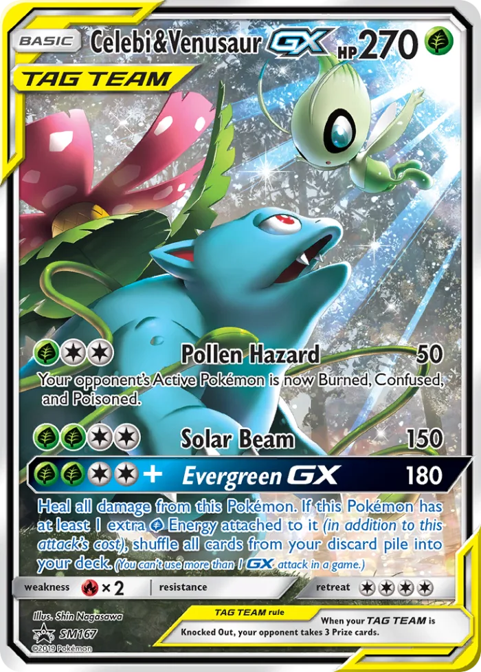 Celebi & Venusaur-GX #SM167 SM Black Star Promos Pokemon card