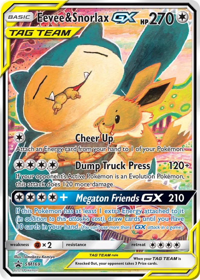 Eevee & Snorlax-GX #SM169 SM Black Star Promos Pokemon card
